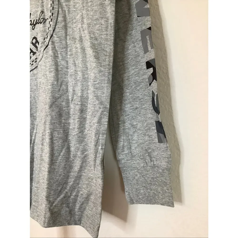 Converse Kids MD Gray Chuck Taylor All Star Camo Patch Long Sleeve Tee U3-3